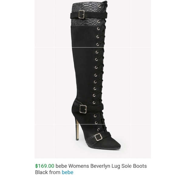 bebe Shoes - Beverlyn Stiletto Lug sole knee high boots